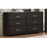 Lorenzi Upholstered Dresser - Black Vinyl